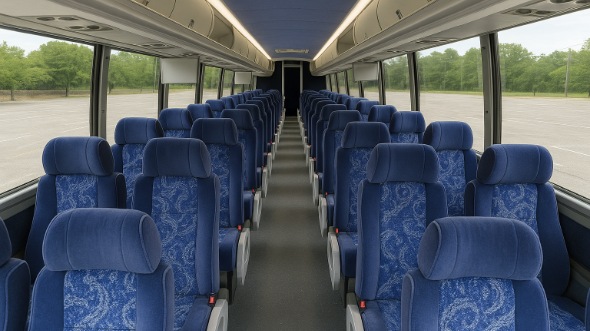 perris 55 passenger charter bus inside