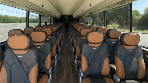 perris 56 passenger charter bus inside